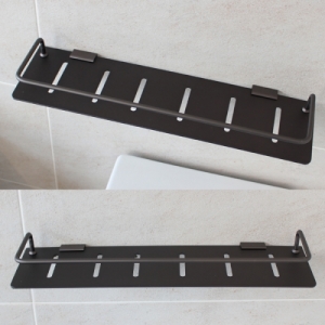 블랙 알루미늄 욕실일자선반(45cm/국산)화장실선반/욕실용품/벽선반
