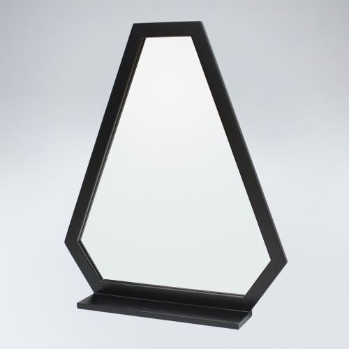 [GL]트라이앵글 원목 선반형 거울(블랙)